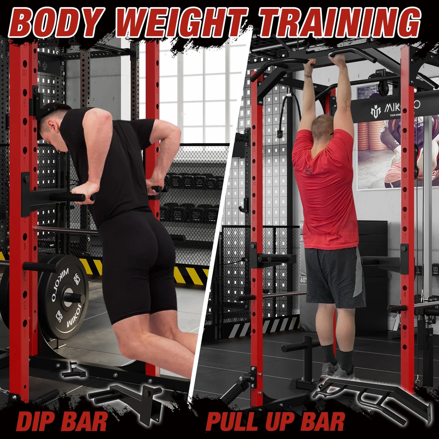 Power Rack Cage with LAT Pulldown System,1200 Lbs Capacity Power Rack with 800 Lbs Capacity Weight Bench and 1500 Lbs Capacity Barbell Combo (Upgraded)