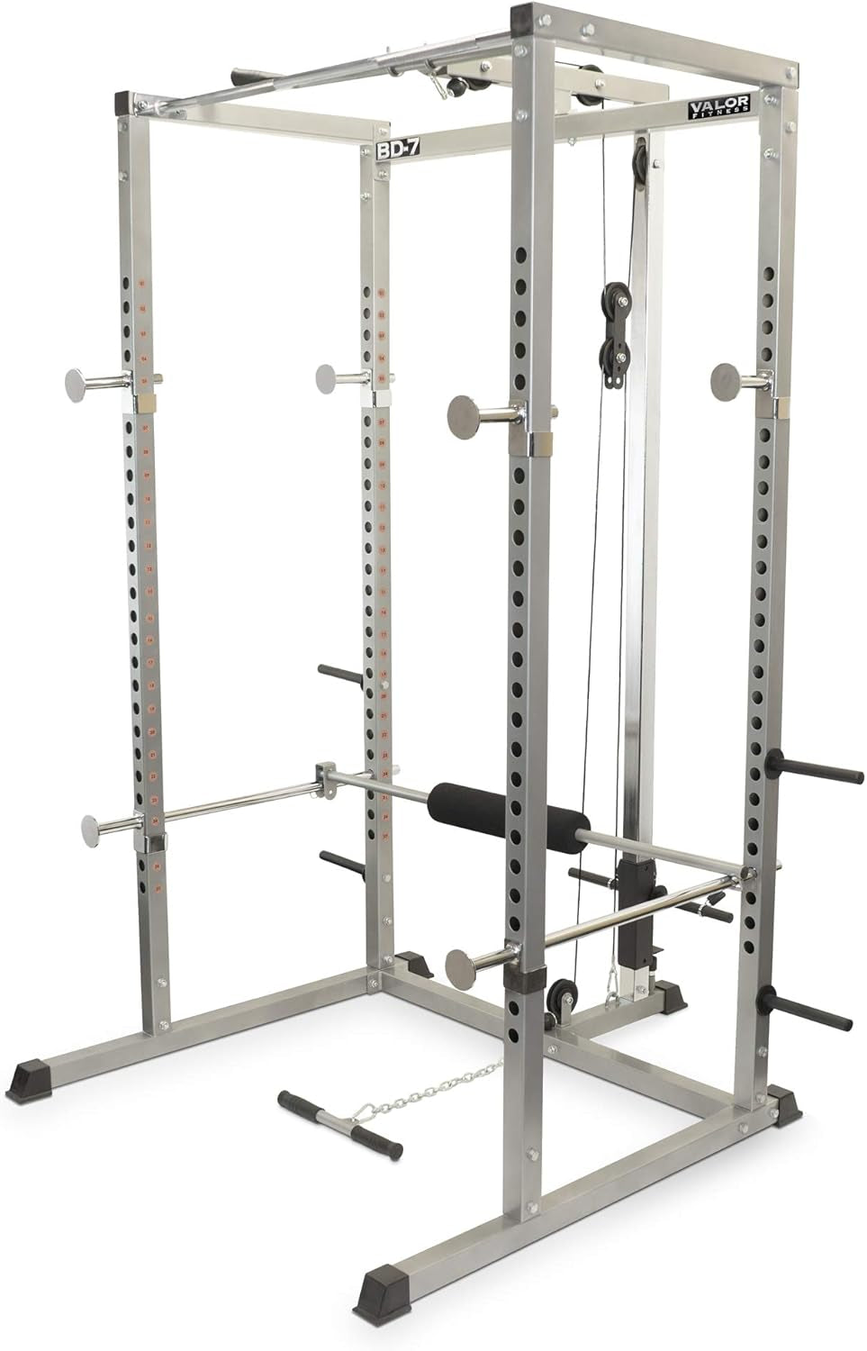 BD-7 Power Rack - Squat Rack and Bench Press Power Cage with LAT Pulldown Attachment and Other Workout Rack Bundle Options for a Complete Weightlifting Home Gym