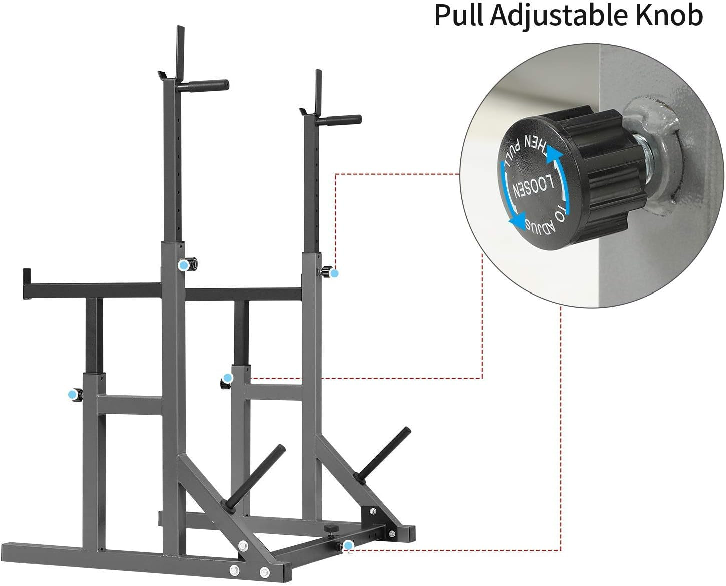 Squat Rack, Muti-Function Barbell Rack, Portable Squat Rack, Weight Rack for Bench Pres, Adjustable Weight Rack Fitness Barbell Bench Home Gym