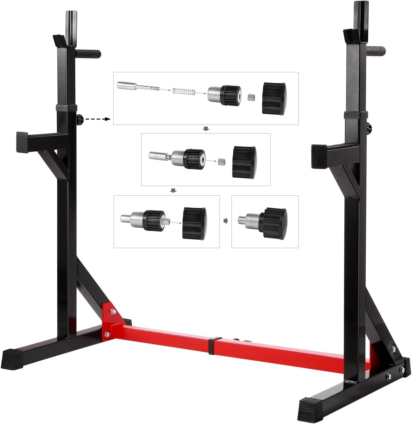 Multi-Function Barbell Rack Dip Stand Height Adjustable Barbell Stand Weight Lifting Rack Gym Family Fitness Squat Rack Weight Lifting Bench Press Dipping Station