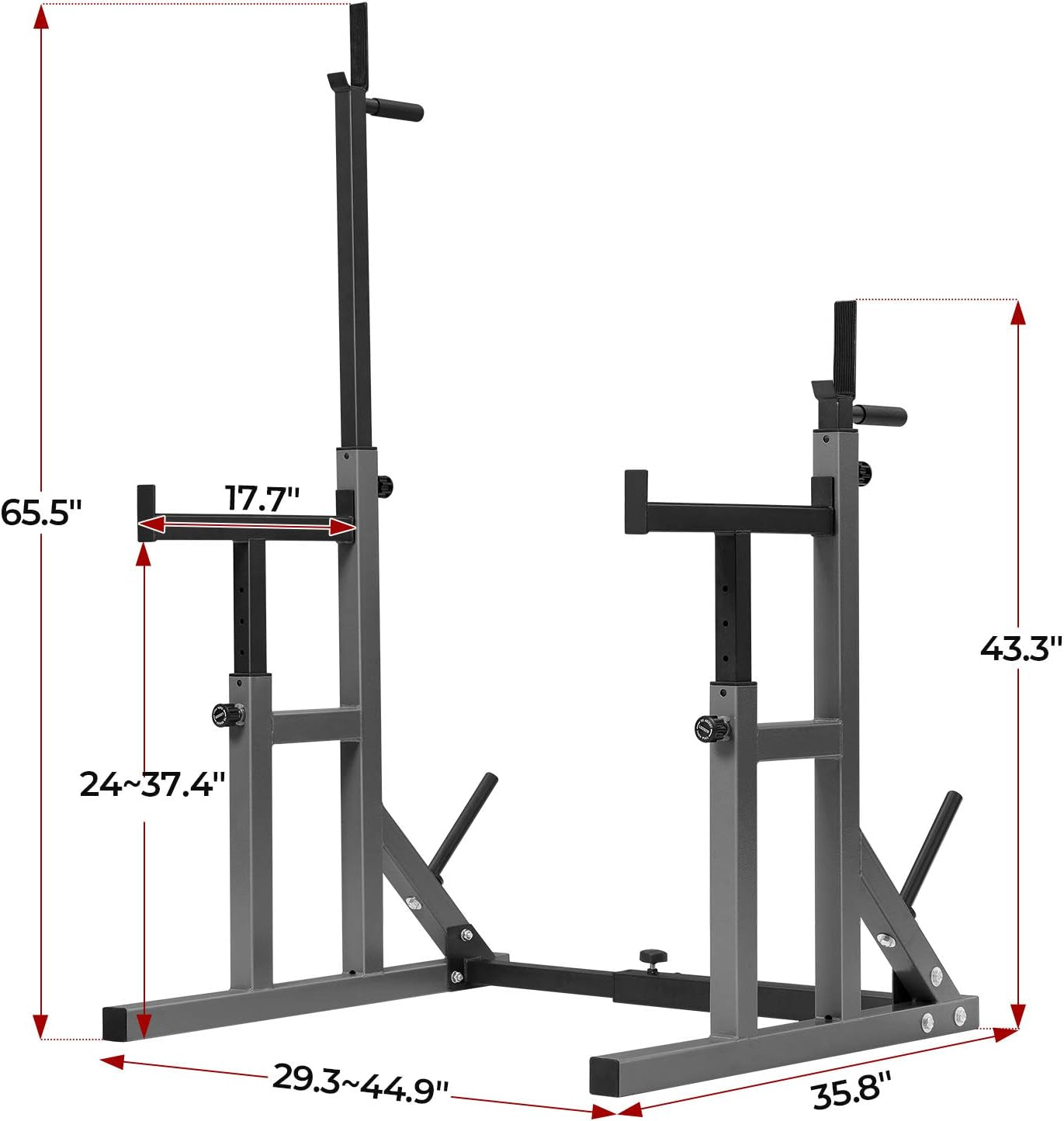 Squat Rack, Muti-Function Barbell Rack, Portable Squat Rack, Weight Rack for Bench Pres, Adjustable Weight Rack Fitness Barbell Bench Home Gym