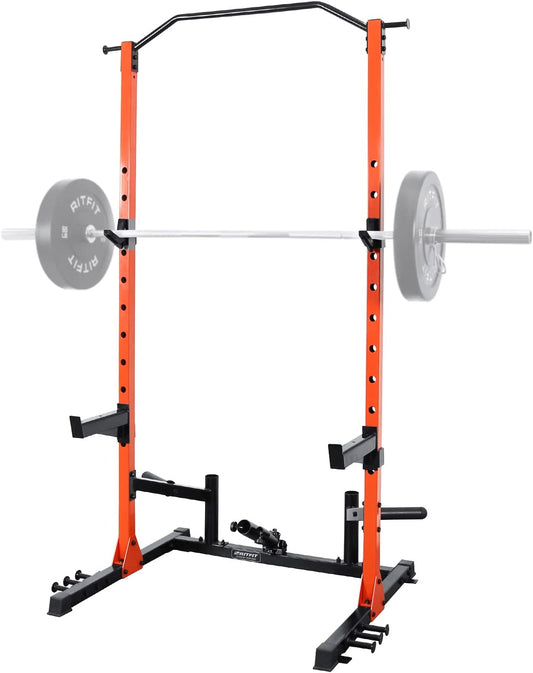 U-210 Squat Rack Stands with Pull up Bar, 1000LBS Capacity Multi-Function Power Rack with Spotter Arms and Landmine for Home Workout (Basic)