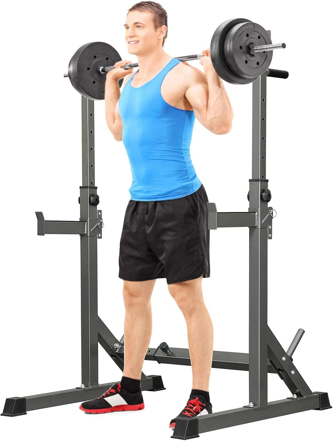 Squat Rack, Muti-Function Barbell Rack, Portable Squat Rack, Weight Rack for Bench Pres, Adjustable Weight Rack Fitness Barbell Bench Home Gym