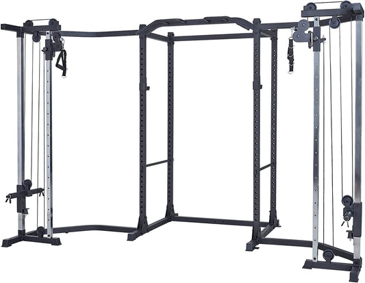 Power Cage, Squat Rack with Cable Crossover Power Rack with LAT Pulldown(Power Cage with Cable Crossover)