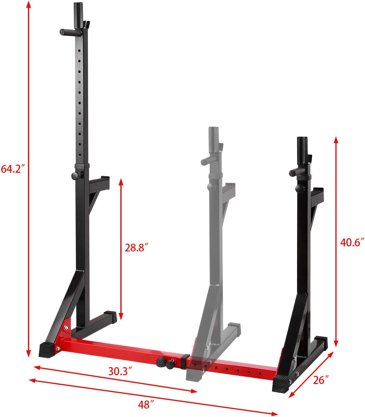 Multi-Function Barbell Rack Dip Stand Height Adjustable Barbell Stand Weight Lifting Rack Gym Family Fitness Squat Rack Weight Lifting Bench Press Dipping Station