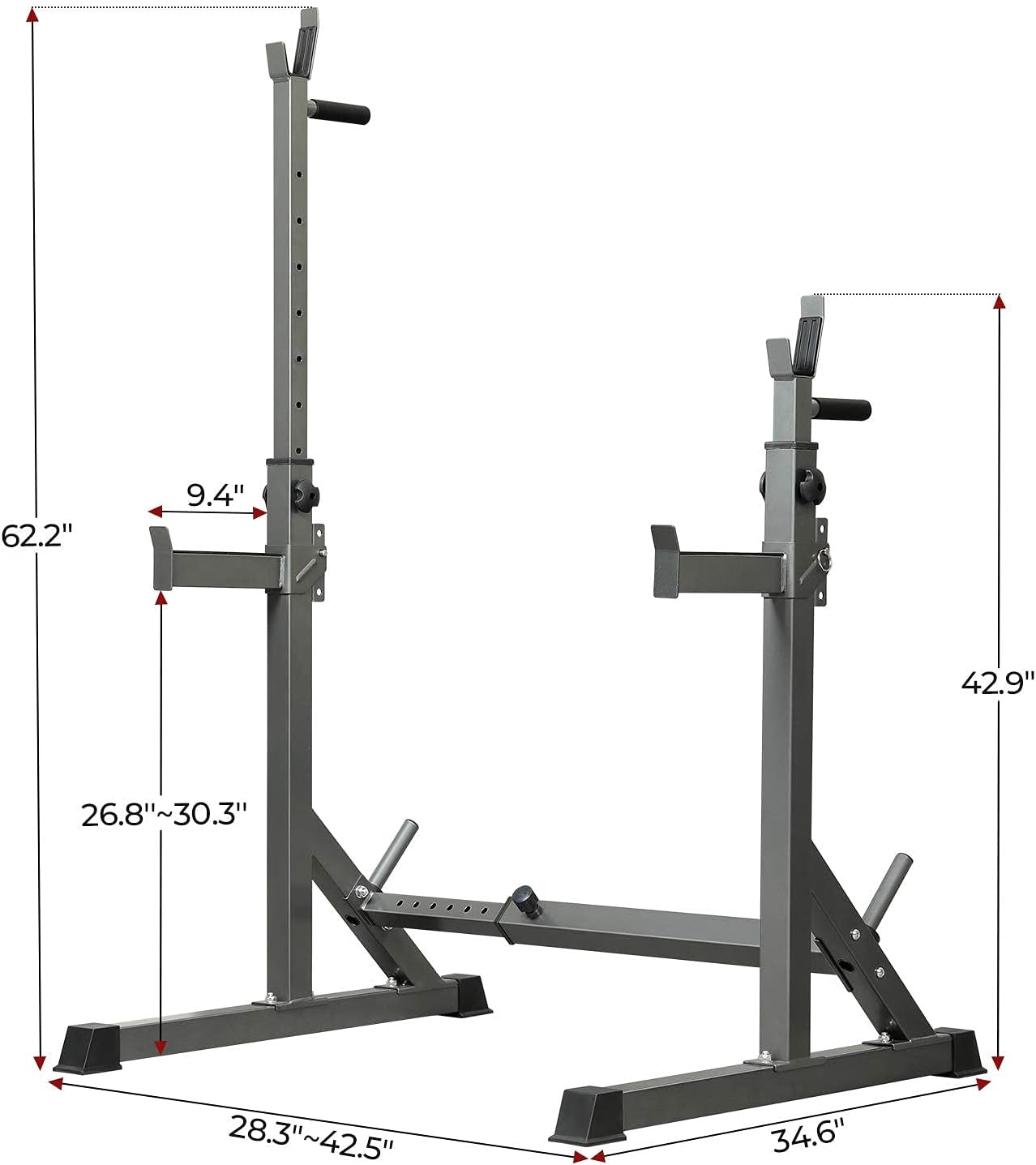 Squat Rack, Muti-Function Barbell Rack, Portable Squat Rack, Weight Rack for Bench Pres, Adjustable Weight Rack Fitness Barbell Bench Home Gym