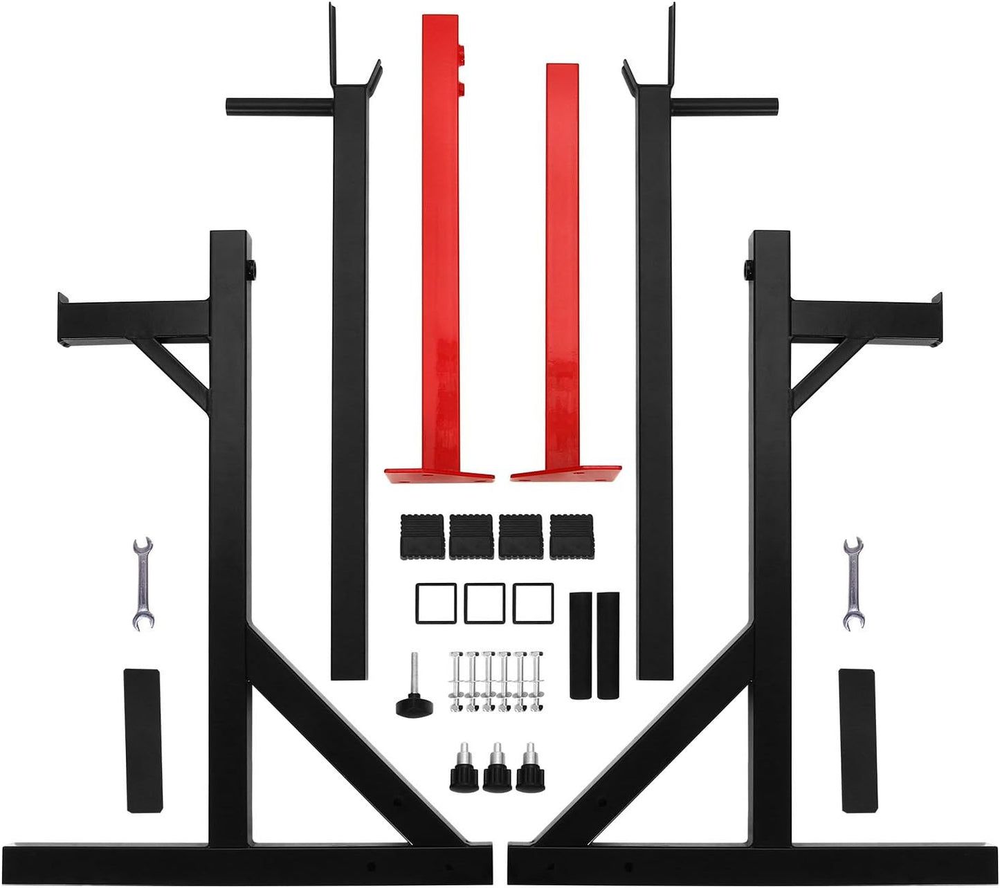 Multi-Function Barbell Rack Dip Stand Height Adjustable Barbell Stand Weight Lifting Rack Gym Family Fitness Squat Rack Weight Lifting Bench Press Dipping Station