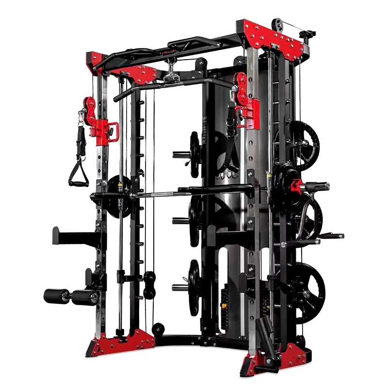 Workout Equipments Multi-Functional Squat Rack with 100Kg Counterweight Gym Equipment Multi-Functional Smith Machine